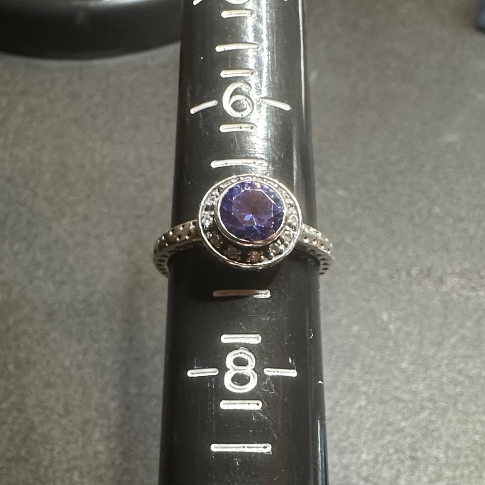 Elegant Blue Gemstone Silver Ring